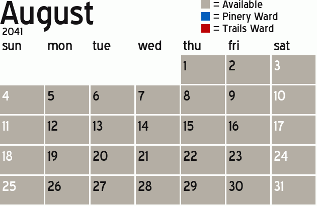 Missionary Dinner Calendar