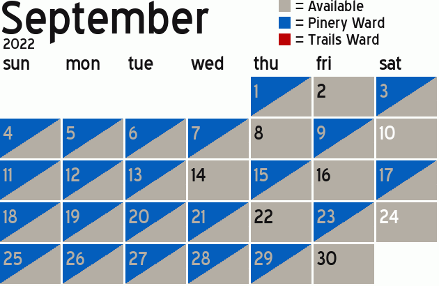 Missionary Dinner Calendar