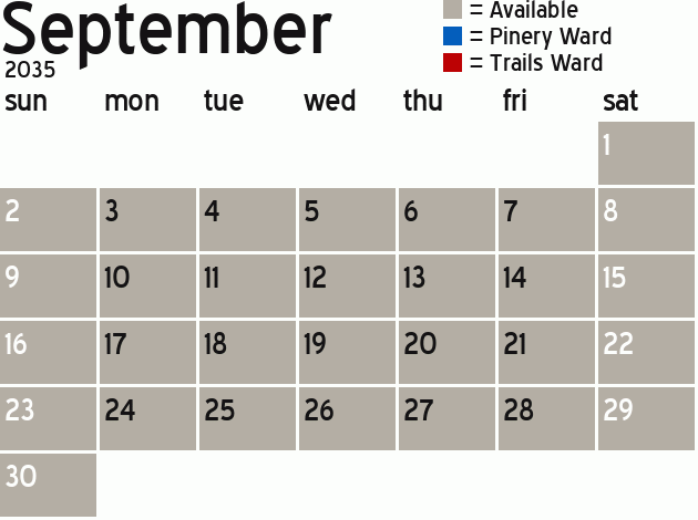 Missionary Dinner Calendar