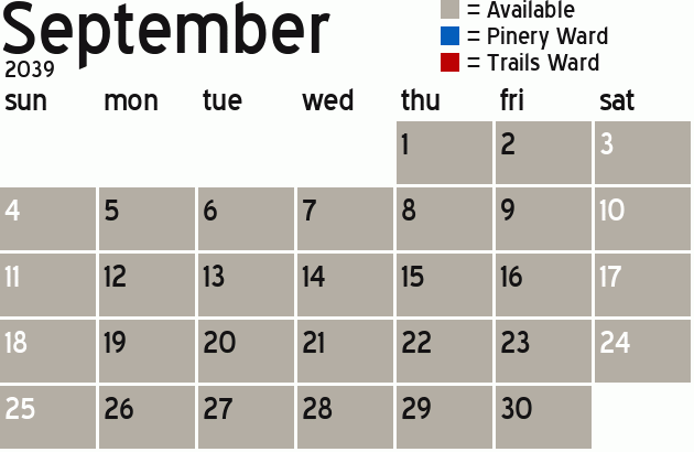 Missionary Dinner Calendar