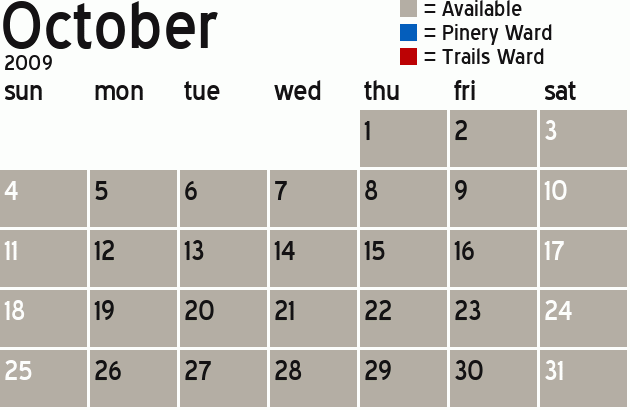 Missionary Dinner Calendar