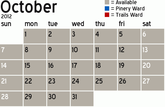 Missionary Dinner Calendar