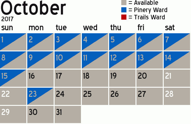 Missionary Dinner Calendar