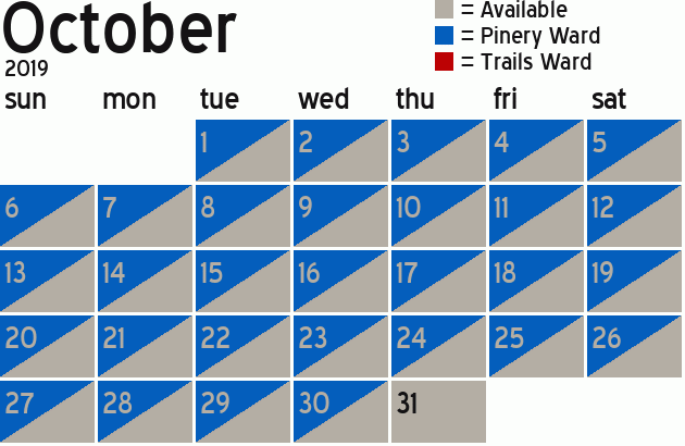 Missionary Dinner Calendar