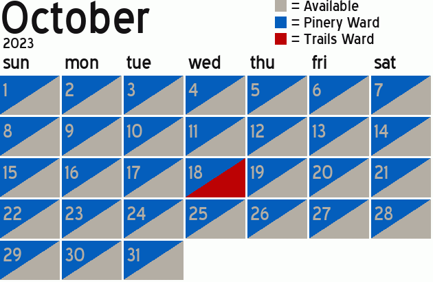 Missionary Dinner Calendar