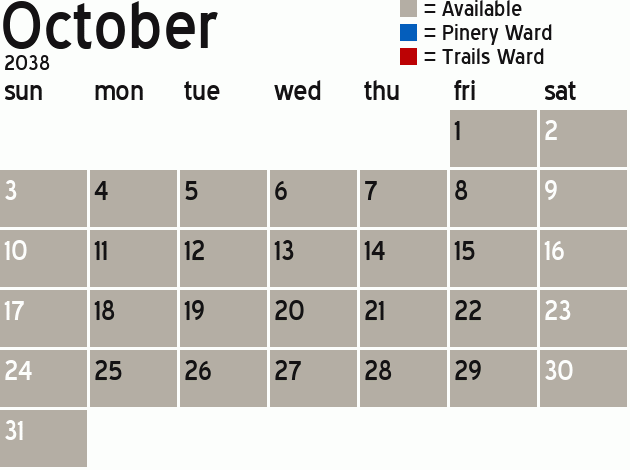 Missionary Dinner Calendar