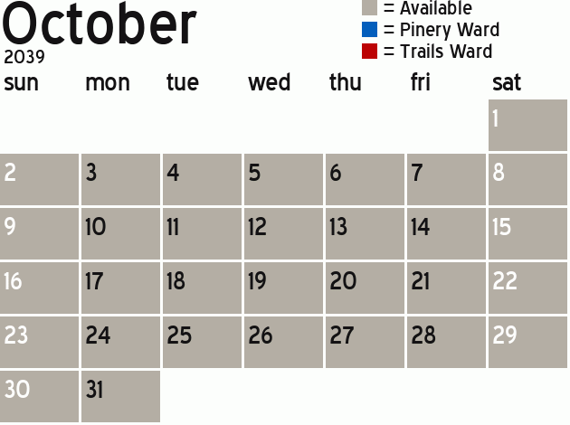 Missionary Dinner Calendar