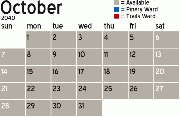 Missionary Dinner Calendar