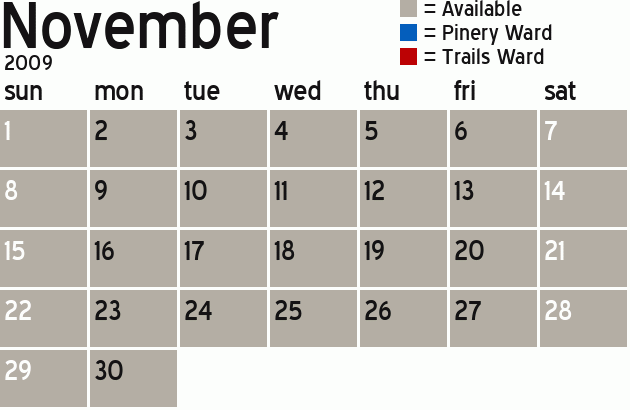 Missionary Dinner Calendar