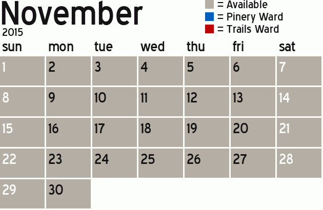 Missionary Dinner Calendar
