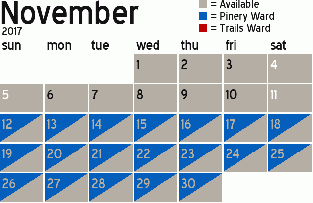 Missionary Dinner Calendar