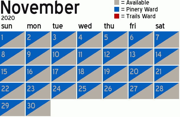 Missionary Dinner Calendar
