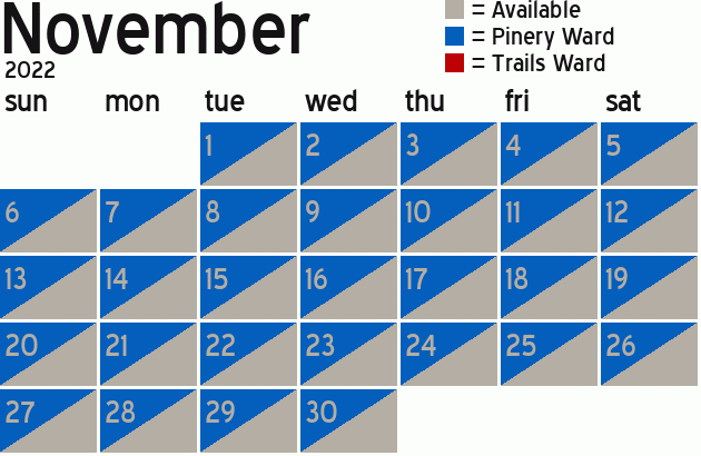 Missionary Dinner Calendar