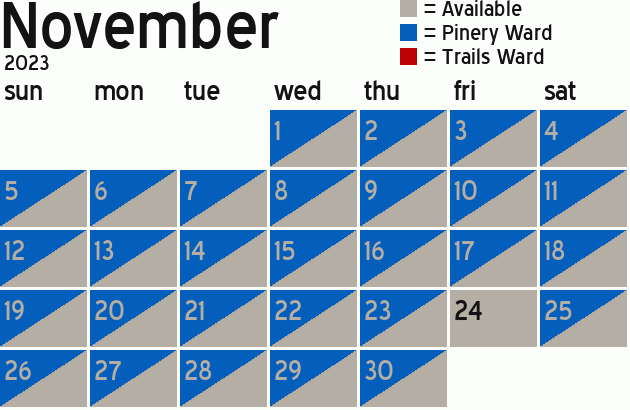 Missionary Dinner Calendar