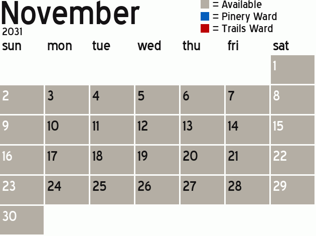 Missionary Dinner Calendar