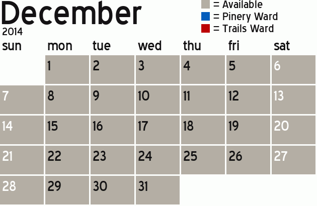 Missionary Dinner Calendar