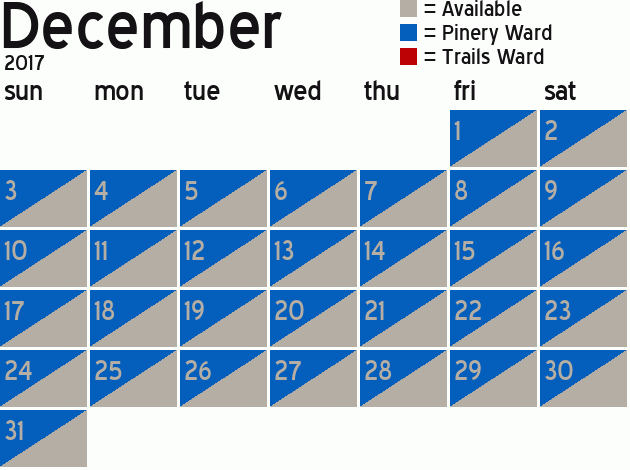 Missionary Dinner Calendar