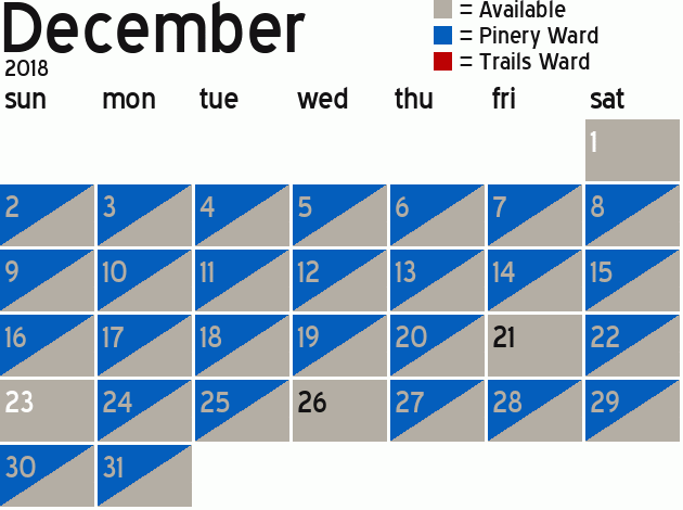Missionary Dinner Calendar