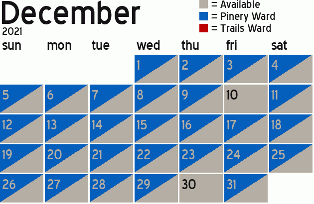 Missionary Dinner Calendar