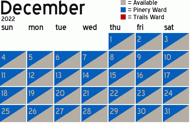 Missionary Dinner Calendar