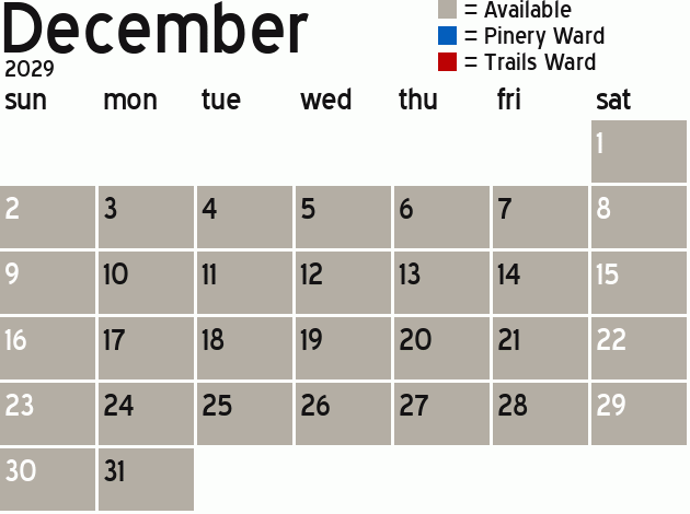 Missionary Dinner Calendar