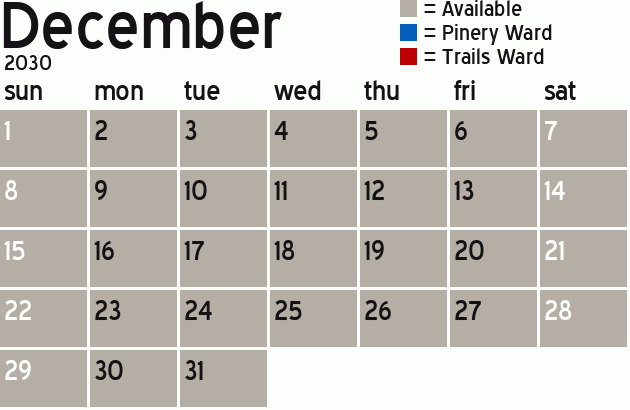 Missionary Dinner Calendar