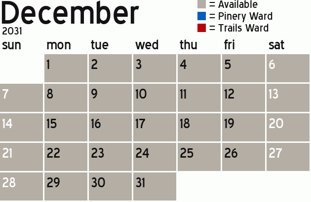 Missionary Dinner Calendar