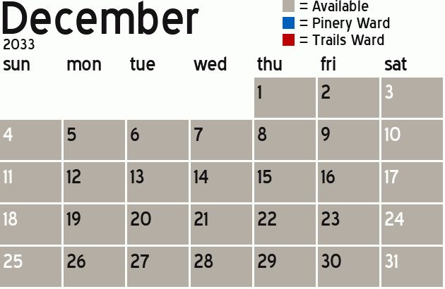 Missionary Dinner Calendar