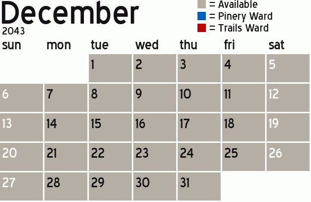 Missionary Dinner Calendar